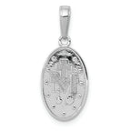 FJC Finejewelers 14k White Gold White Miraculous Medal Satin Finish - Oval Shape Charm
