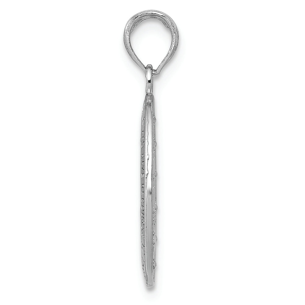 FJC Finejewelers 14k White Gold White Miraculous Medal Satin Finish - Oval Shape Charm