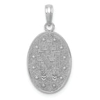 FJC Finejewelers 14k White Gold White Miraculous Medal Satin Finish - Oval Shape Charm