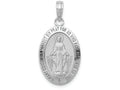 FJC Finejewelers 14k White Gold White Miraculous Medal Satin Finish - Oval Shape Charm