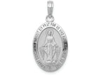 FJC Finejewelers 14k White Gold White Miraculous Medal Satin Finish - Oval Shape Charm
