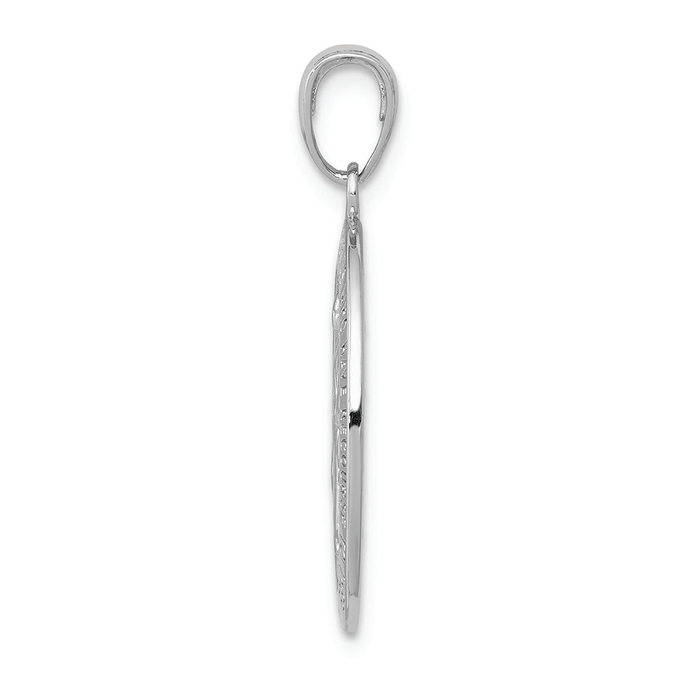 FJC Finejewelers 14k White Gold White Oval  Miraculous Medal Satin Finish Charm 14.5 x 29mm