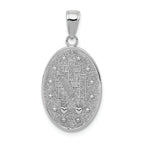 FJC Finejewelers 14k White Gold White Oval  Miraculous Medal Satin Finish Charm 14.5 x 29mm