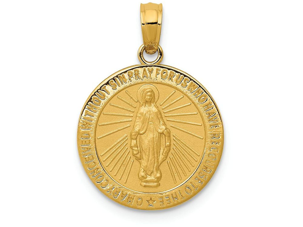 FJC Finejewelers 14k Yellow Gold Miraculous Medal Charm