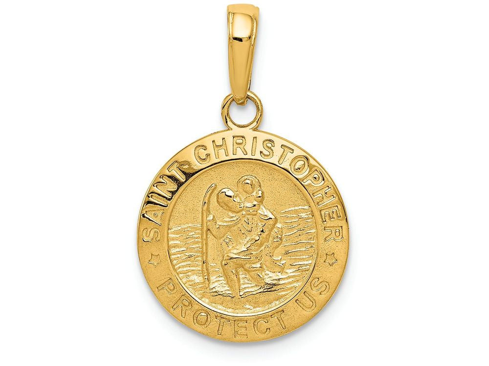 FJC Finejewelers 14k Yellow Gold Saint Christopher Medal Charm