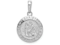 FJC Finejewelers 14k White Gold White Saint Christopher Coin Polish Satin with Beveled Frame Charm