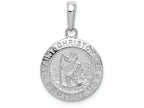 FJC Finejewelers 14k White Gold White Saint Christopher Coin Polish Satin with Beveled Frame Charm