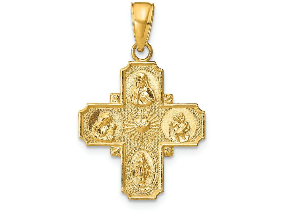 FJC Finejewelers 14k Yellow Gold 4-way Medal Charm