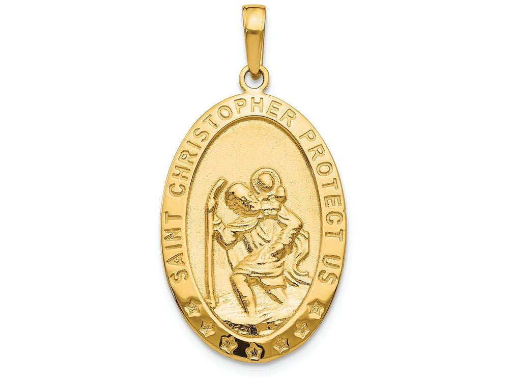 FJC Finejewelers 14k Yellow Gold Saint Christopher Medal Charm