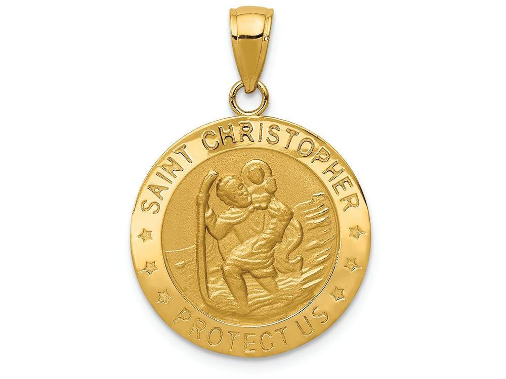 FJC Finejewelers 14k Yellow Gold Saint Christopher Medal Charm