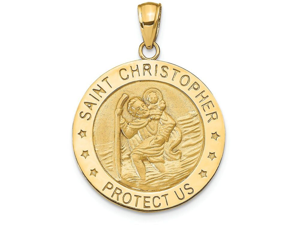 FJC Finejewelers 14k Yellow Gold Saint Christopher Medal Charm