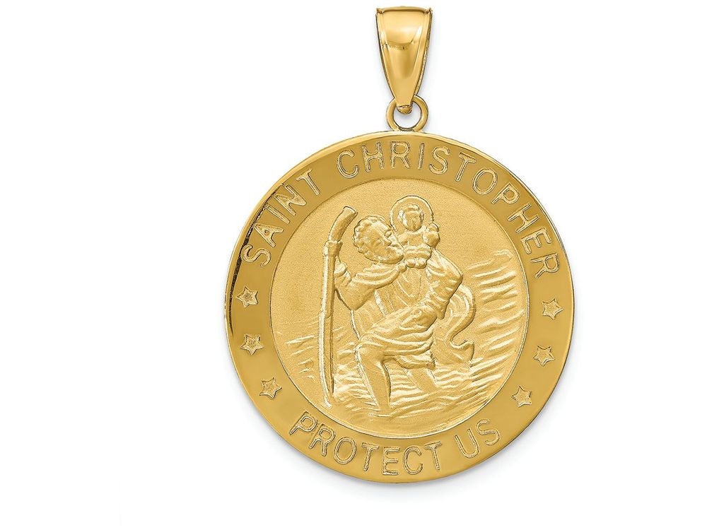 FJC Finejewelers 14k Yellow Gold Saint Christopher Medal Charm