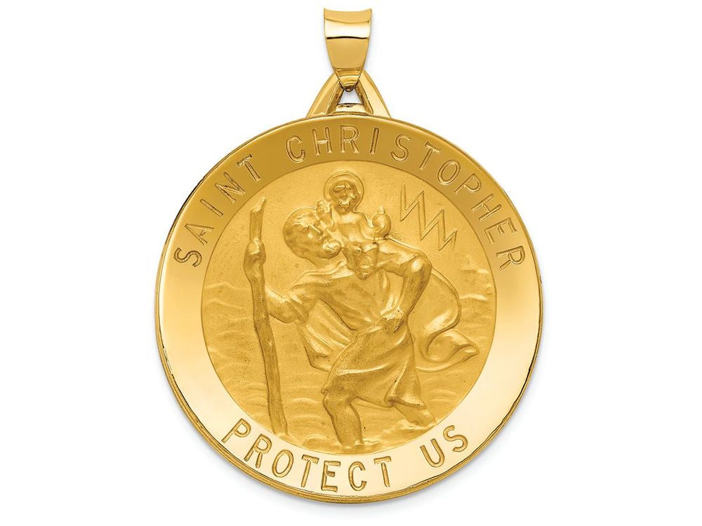 FJC Finejewelers 14k Yellow Gold Saint Christopher Medal Charm 33 x 43mm