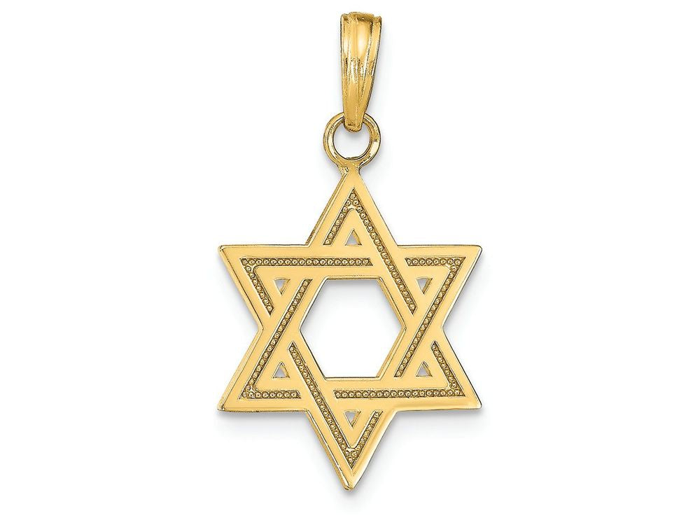 FJC Finejewelers 14k Yellow Gold Solid Satin Star Of David Charm