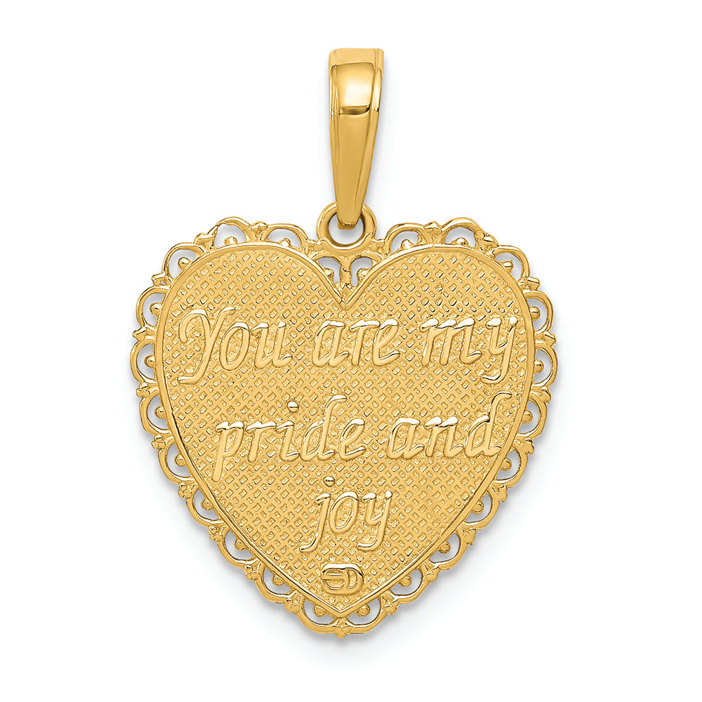 FJC Finejewelers 14k Yellow Gold Reversible For My Daughter Heart Charm