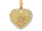 FJC Finejewelers 14k Two-tone Gold Grandma Heart Charm