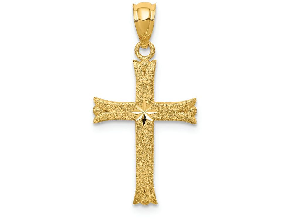 FJC Finejewelers 14k Yellow Gold Satin Cross Charm