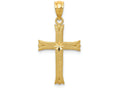 FJC Finejewelers 14k Yellow Gold Satin Cross Charm