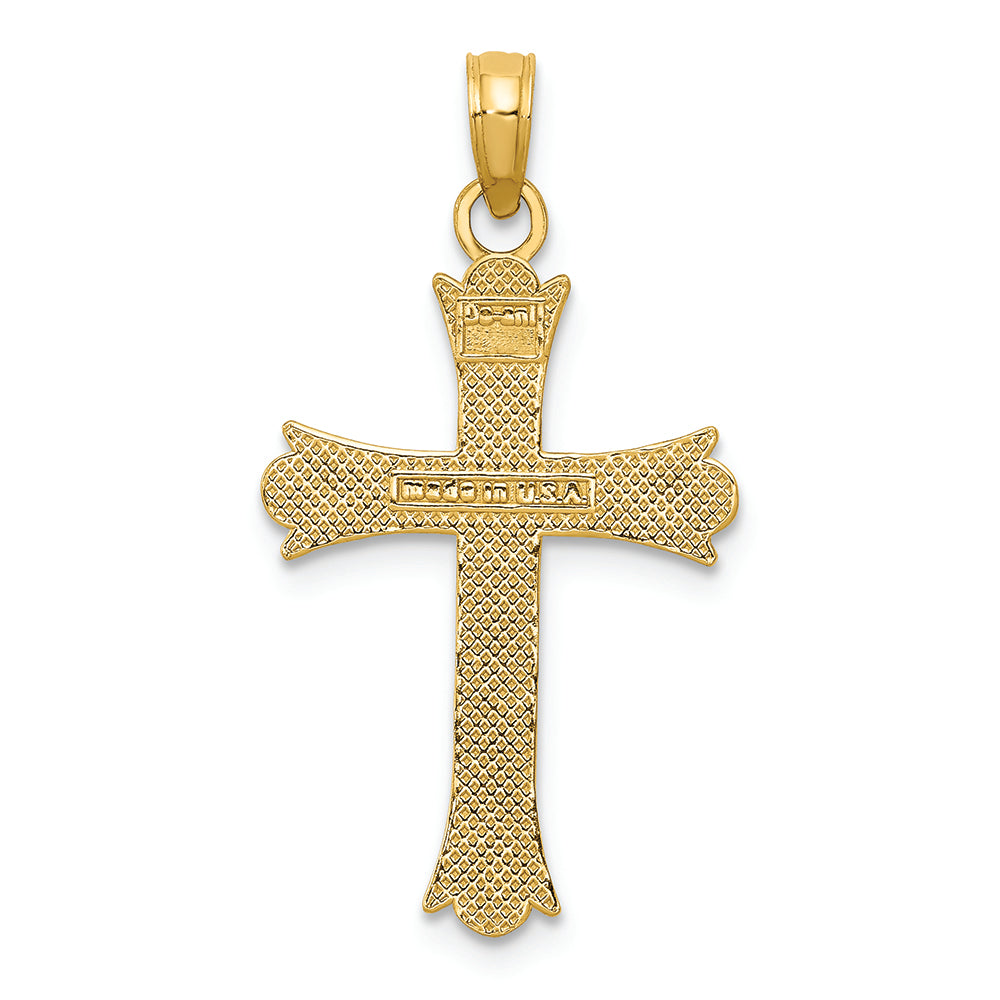 FJC Finejewelers 14k Yellow Gold Fleur De Lis Cross Charm
