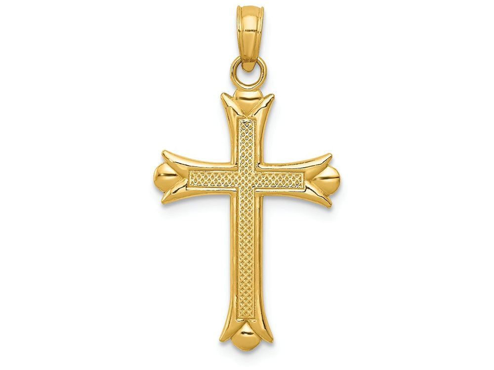 FJC Finejewelers 14k Yellow Gold Fleur De Lis Cross Charm