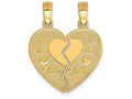 FJC Finejewelers 14k Yellow Gold I Love You Break Apart Heart Charm