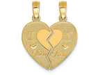 FJC Finejewelers 14k Yellow Gold I Love You Break Apart Heart Charm
