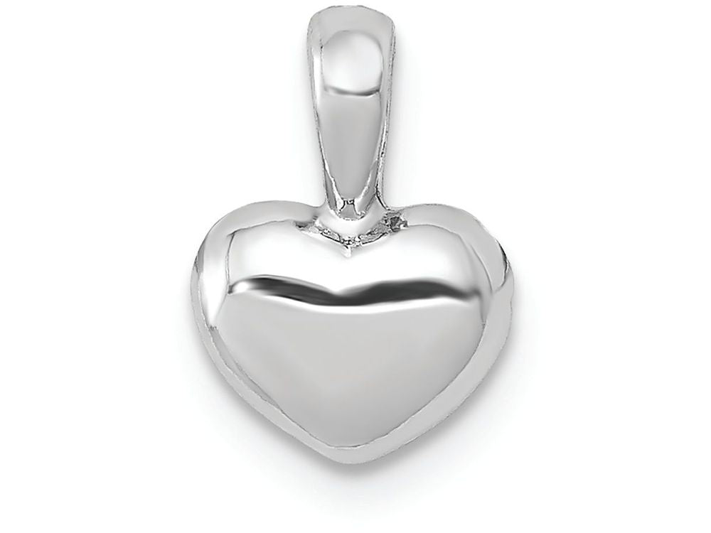 FJC Finejewelers 14k White Gold White Mini Heart with Fixed Bail (white Gold) Charm