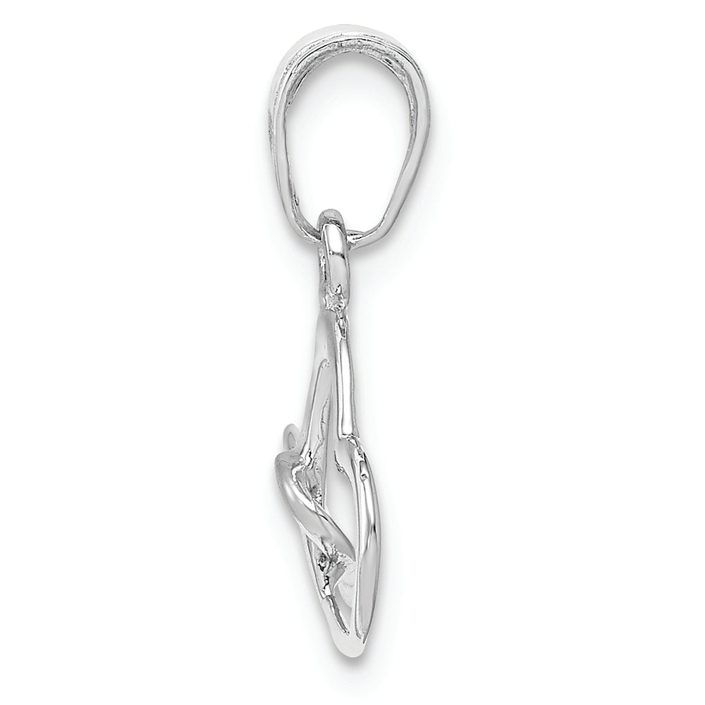 FJC Finejewelers 14k White Gold White Double Hearts Intertwined Polish Charm