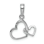 FJC Finejewelers 14k White Gold White Double Hearts Intertwined Polish Charm
