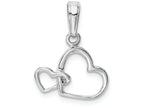 FJC Finejewelers 14k White Gold White Double Hearts Intertwined Polish Charm