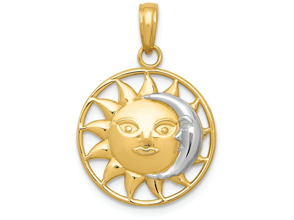 FJC Finejewelers 14k Yellow Gold with Rhodium Sun Moon Charm