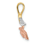 FJC Finejewelers 14k Yellow Gold Rose with Rhodium Rose Chain Slide Charm