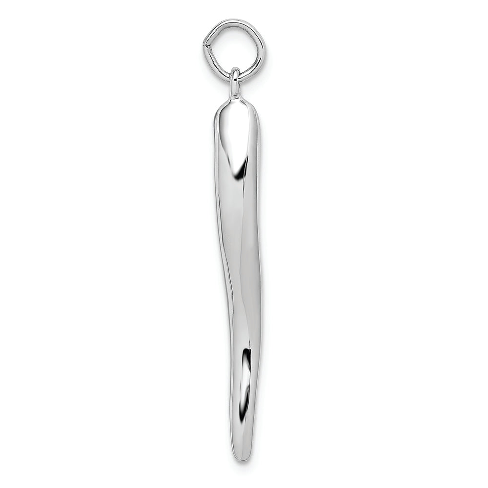 FJC Finejewelers 14k White Gold Solid Polished 3dimensional Large Italian Horn Charm