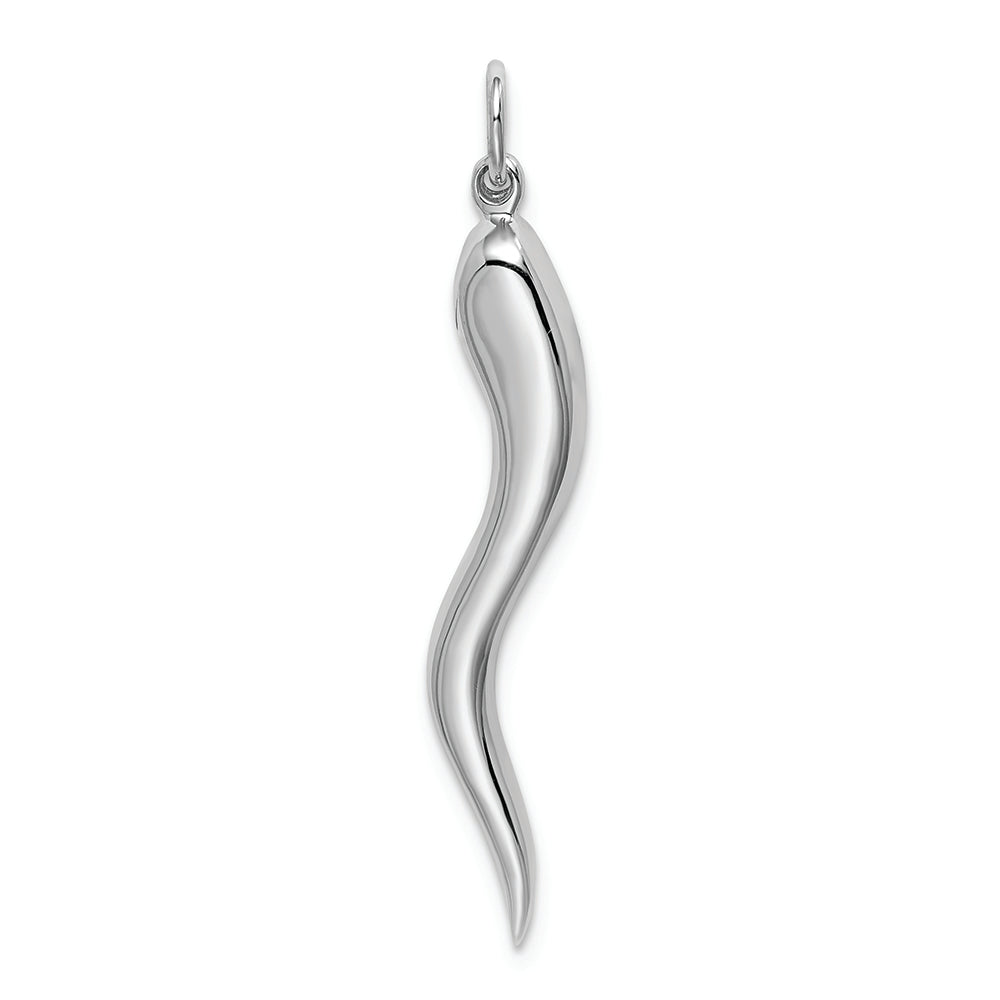 FJC Finejewelers 14k White Gold Solid Polished 3dimensional Large Italian Horn Charm