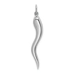 FJC Finejewelers 14k White Gold Solid Polished 3dimensional Large Italian Horn Charm