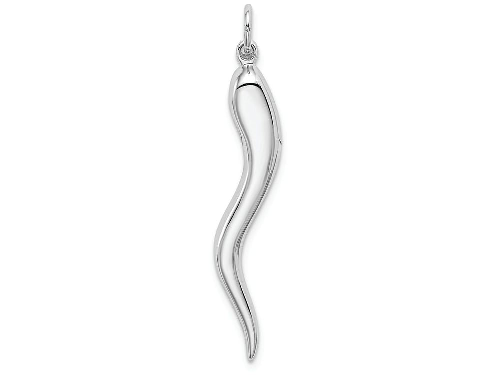 FJC Finejewelers 14k White Gold Solid Polished 3dimensional Large Italian Horn Charm