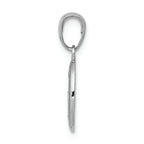 FJC Finejewelers 14k White Gold White Mini Miraculous Medal Satin Finish - Oval Charm