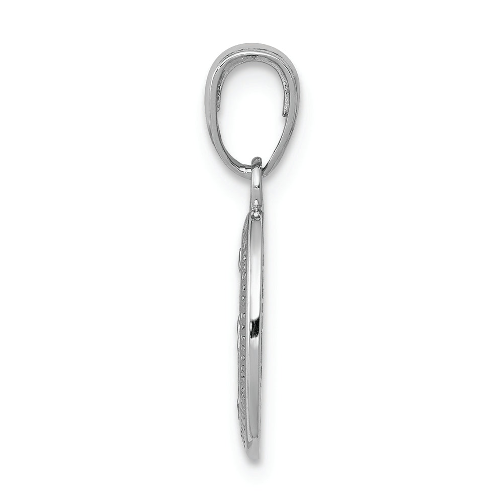 FJC Finejewelers 14k White Gold White Mini Miraculous Medal Satin Finish - Oval Charm