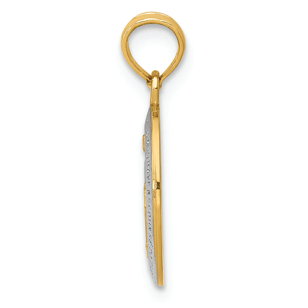 FJC Finejewelers 14k Yellow Gold with with Rhodium Miraculous Medal Charm