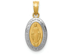 FJC Finejewelers 14k Yellow Gold with with Rhodium Miraculous Medal Charm