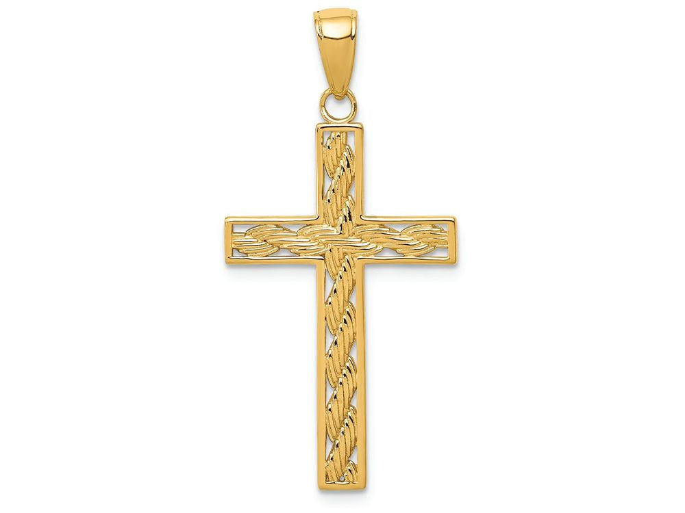 FJC Finejewelers 14k Yellow Gold Rope Cross Charm