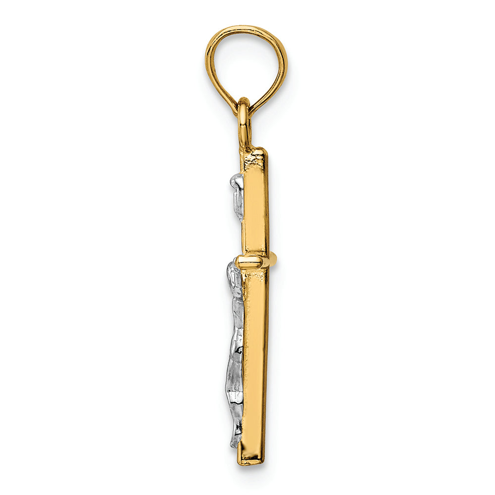 FJC Finejewelers 14k Two-tone Gold Inri Crucifix Charm 12 x 25mm