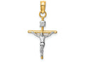 FJC Finejewelers 14k Two-tone Gold Inri Crucifix Charm 12 x 25mm