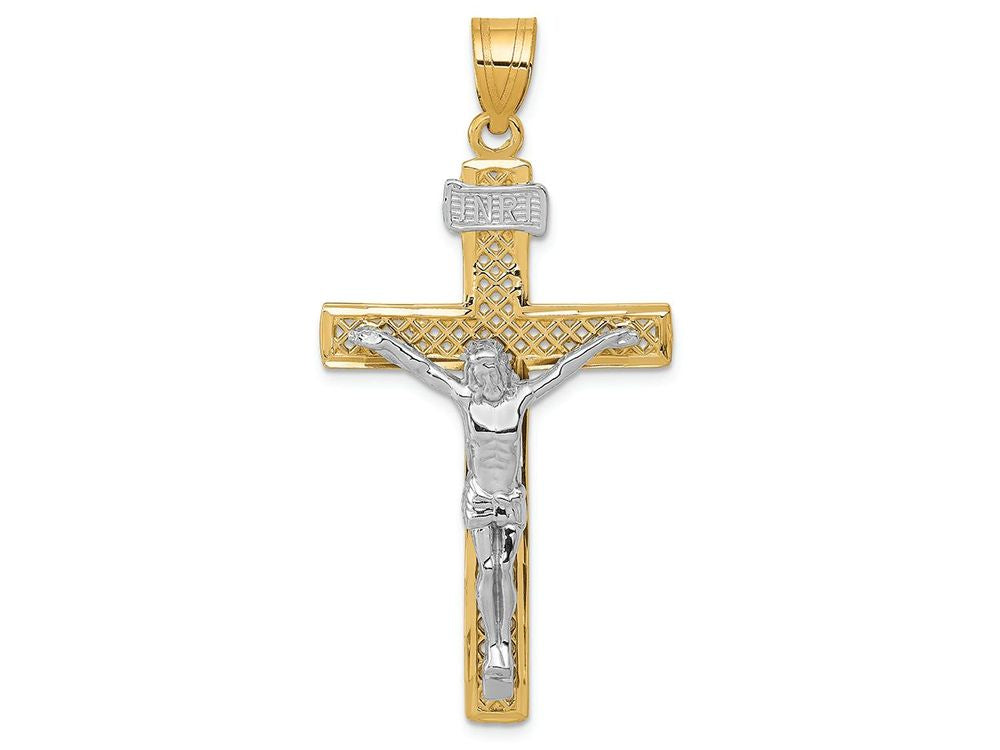 FJC Finejewelers 14k Two-tone Gold Inri Crucifix Charm