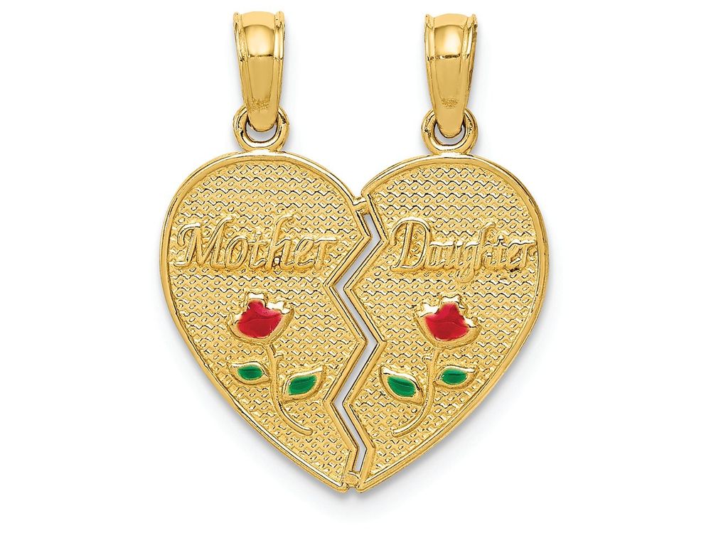 FJC Finejewelers 14k Yellow Gold Enameled Mother - Daughter Charm