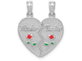 FJC Finejewelers 14k White Gold Enameled Mother - Daughter Charm