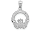 FJC Finejewelers 14k White Gold Solid Bright Cut Claddagh Charm