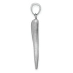 FJC Finejewelers 14k White Gold Solid Bright Cut Italian Horn Charm