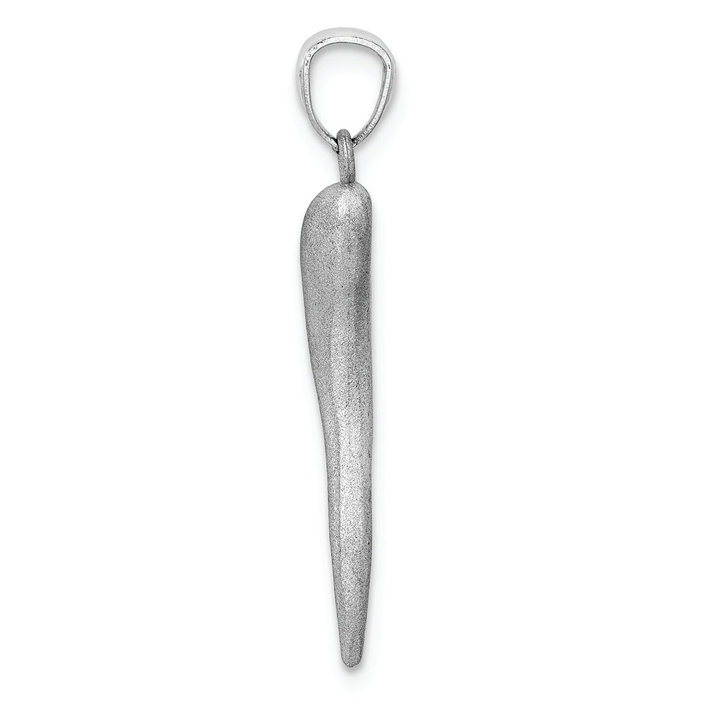 FJC Finejewelers 14k White Gold Solid Bright Cut Italian Horn Charm