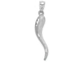 FJC Finejewelers 14k White Gold Solid Bright Cut Italian Horn Charm